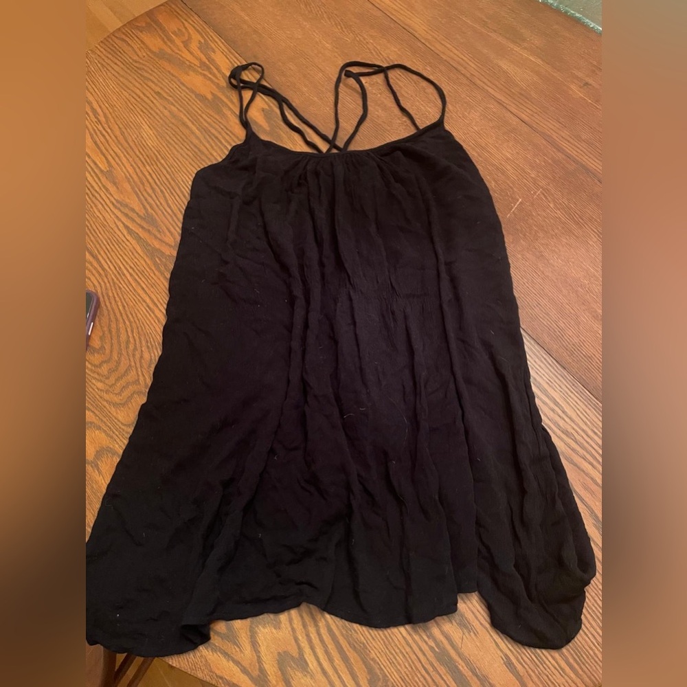 Elan Black Dress with Strappy Design